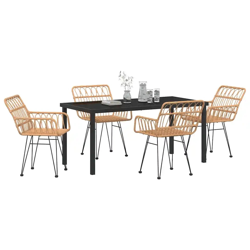 Set da Pranzo per Giardino 5 pcs Marrone