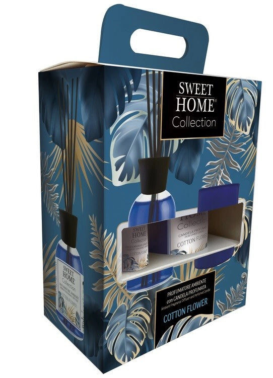 Set Diffusore Profumo Idea Regalo 100 ml + Candela 120 gr Cotton