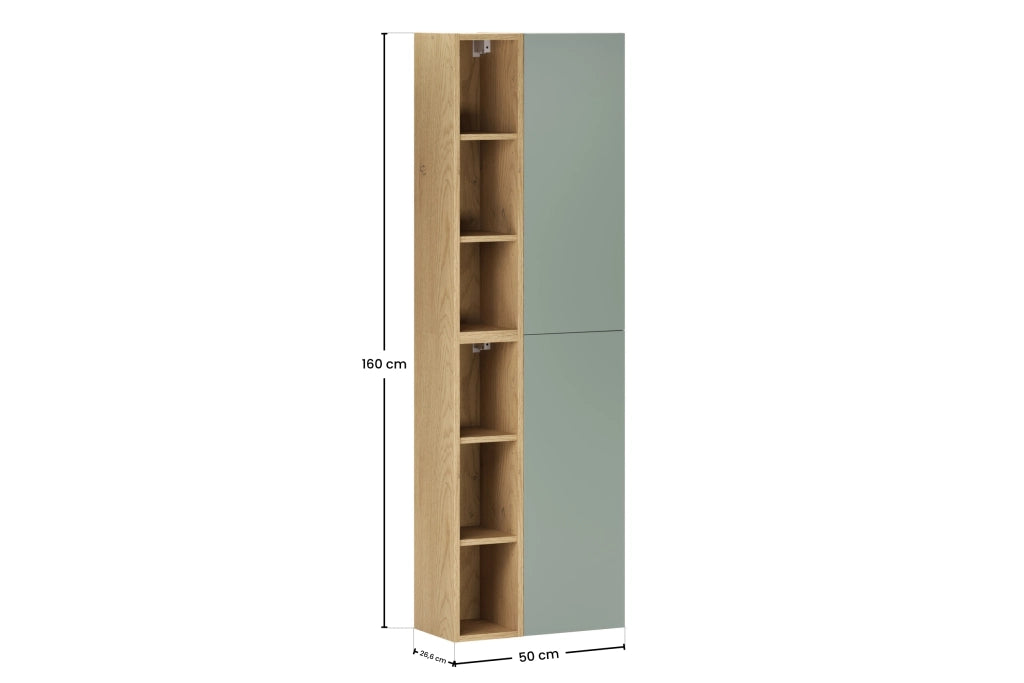Set mobili bagno con półsłupkiem e regałem Aster Green 50 cm