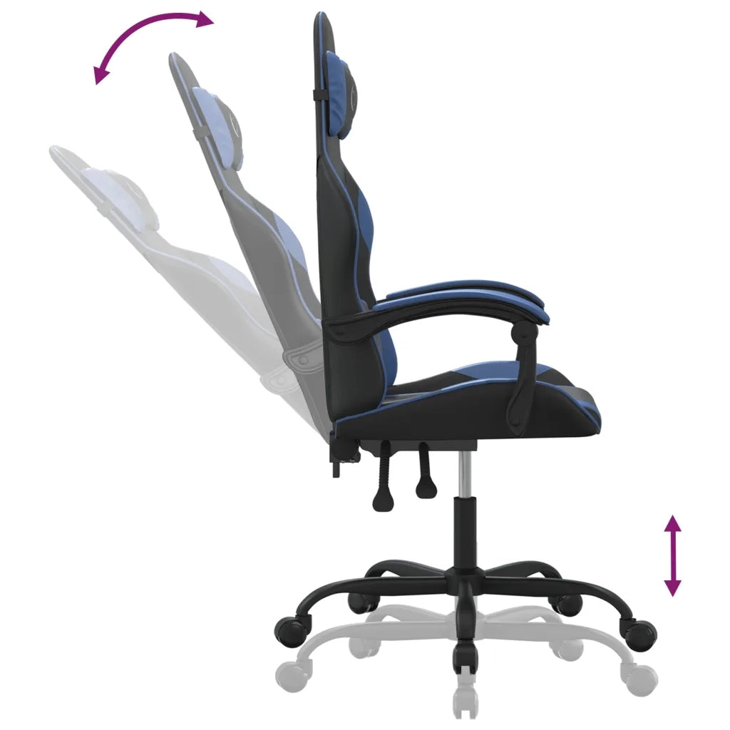 Sedia da Gaming Nera e Blu in Similpelle 3143866