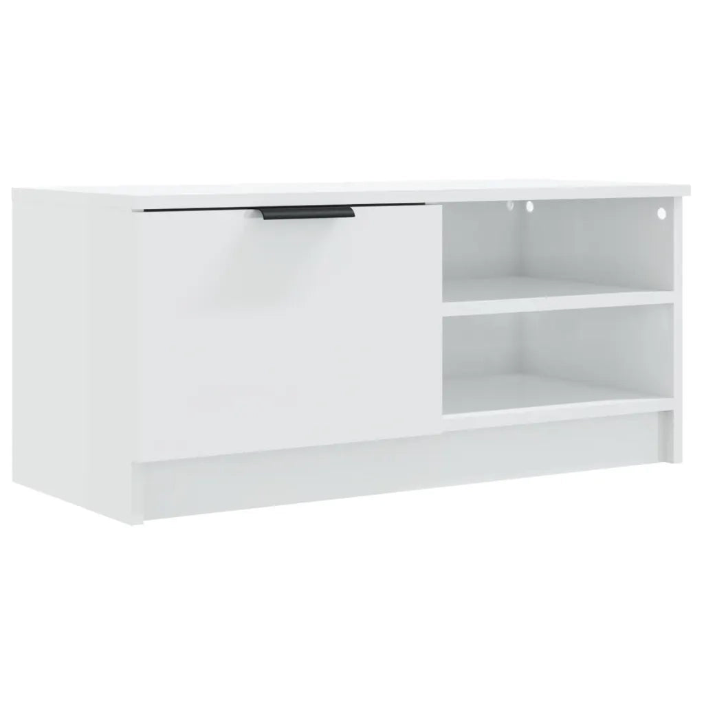 Mobili Porta TV 2pz | Armadietto TV | Mobile Porta TV Bianco Lucido 80x35x45 cm Legno Multistrato