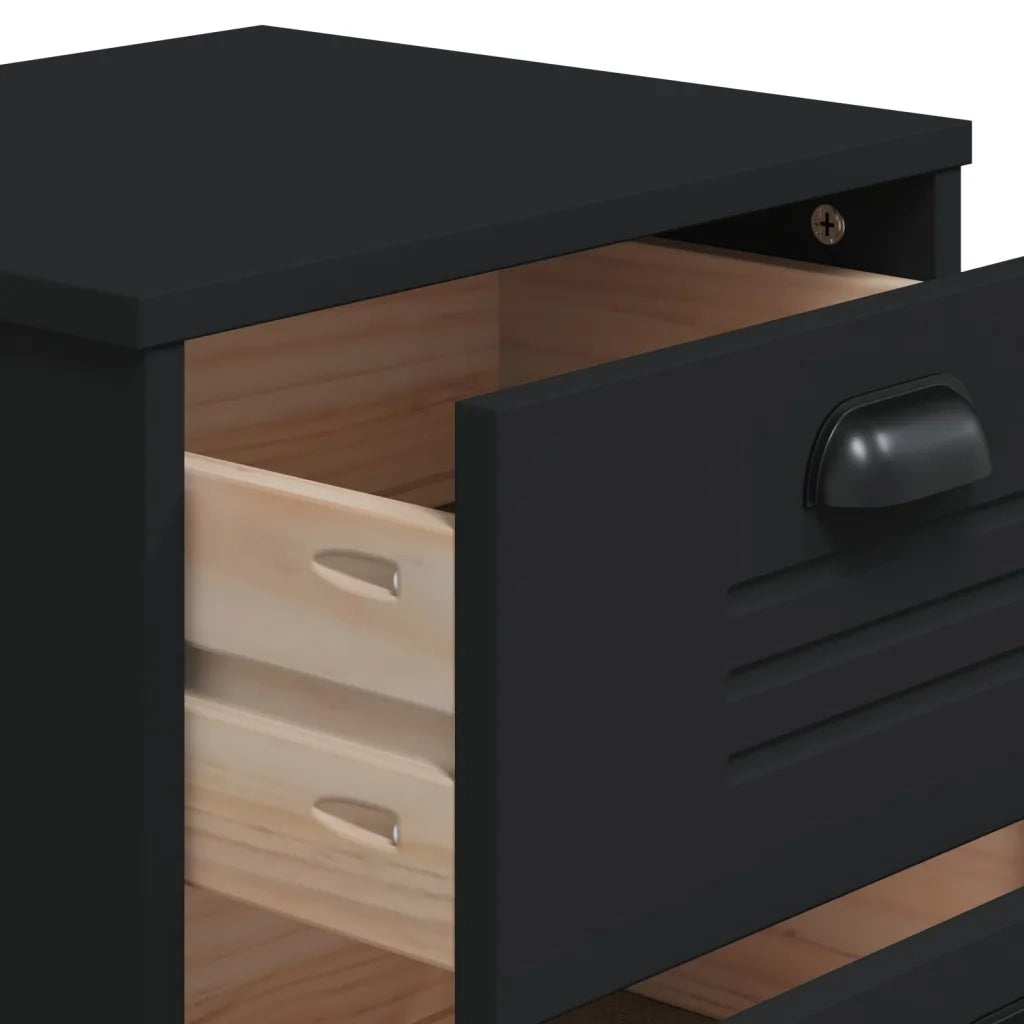 Comodino VIKEN Nero in Legno Multistrato 374912