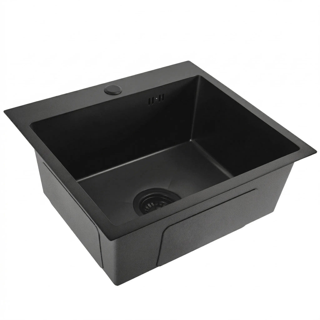 Lavello In Acciaio Leo 50 Black con rubinetto da cucina
