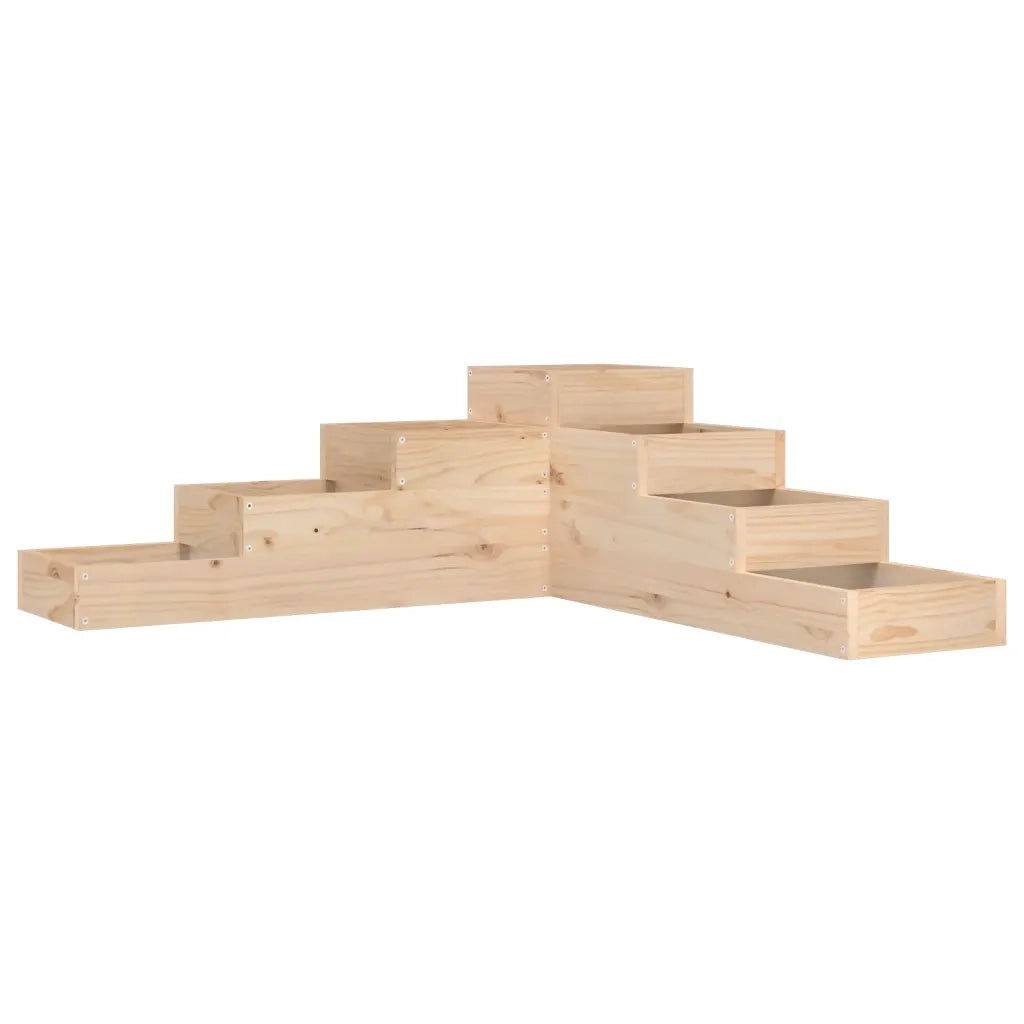 Fioriera da giardino a 4 ripiani 106x104,5x36 cm in legno massello di pino 825324