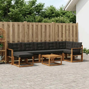 Set di divani da esterno con cuscino 8 pcs Naturale e Nero 3382112