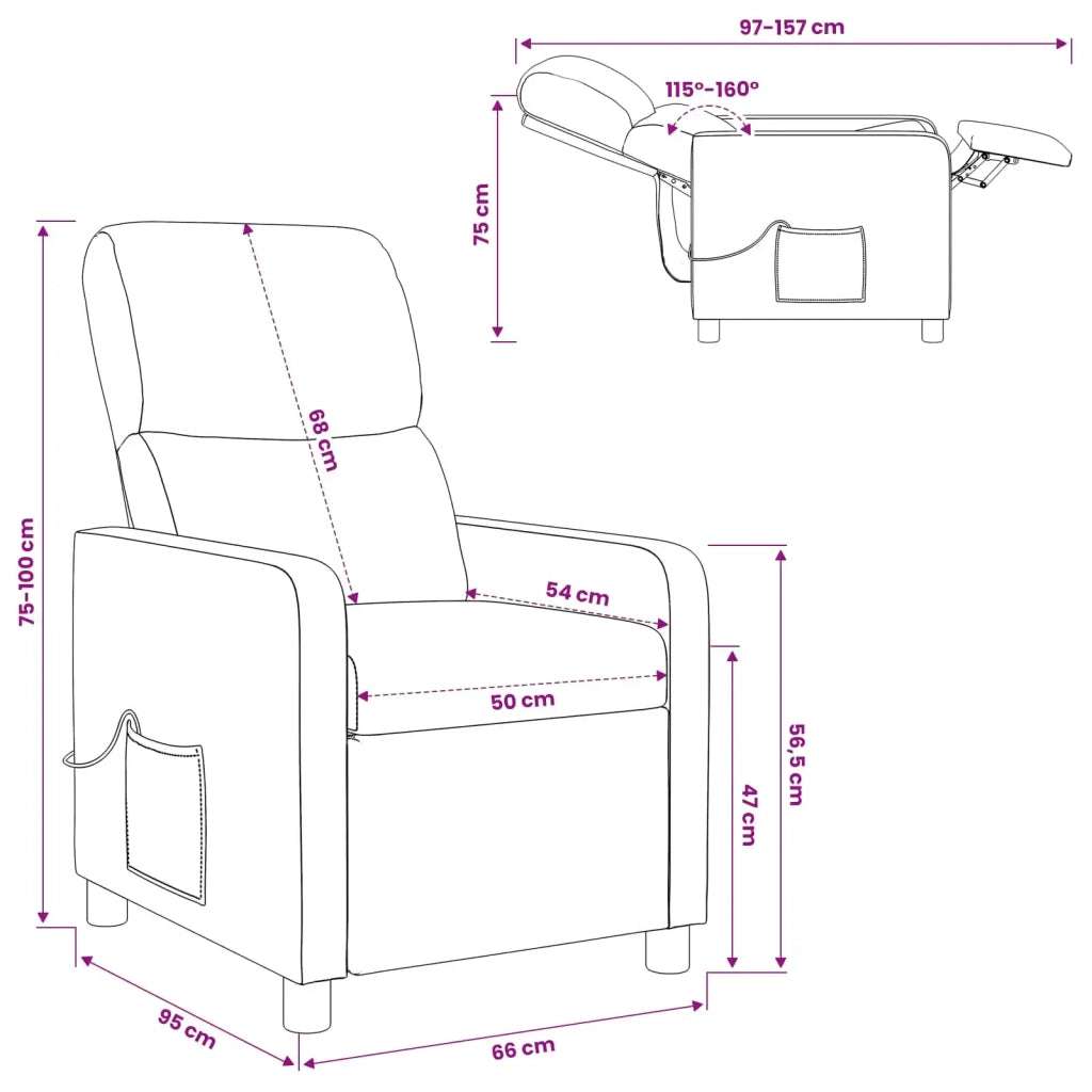 Poltrona reclinabile Blu Tessuto 42034837