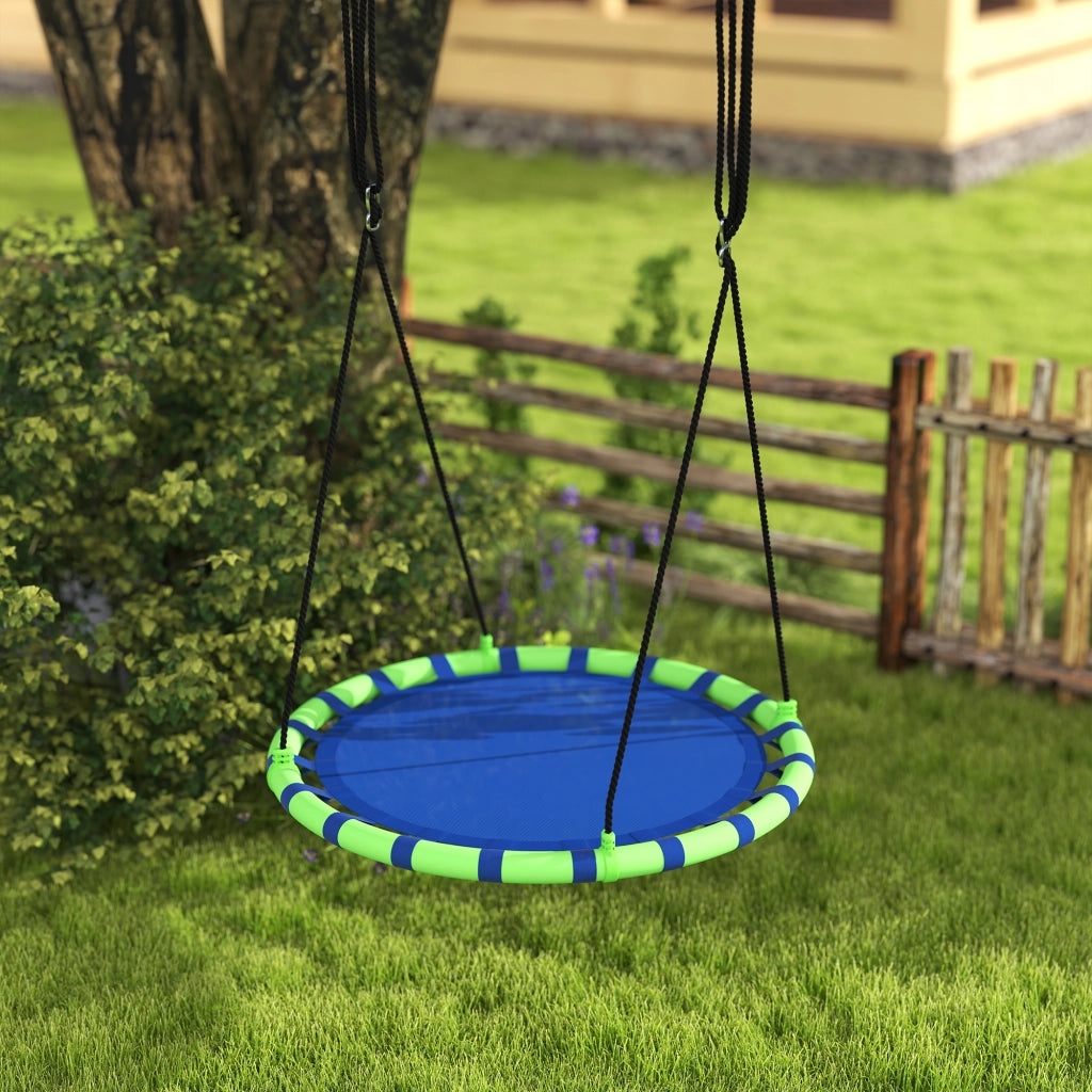 Altalena da Giardino per Bambini ¨C Minimal ¨C ?100x180 cm Blu e Verde