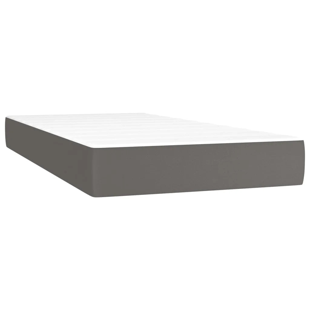 Giroletto Molle con Materasso e LED Grigio 90x190cm Similpelle 3135799