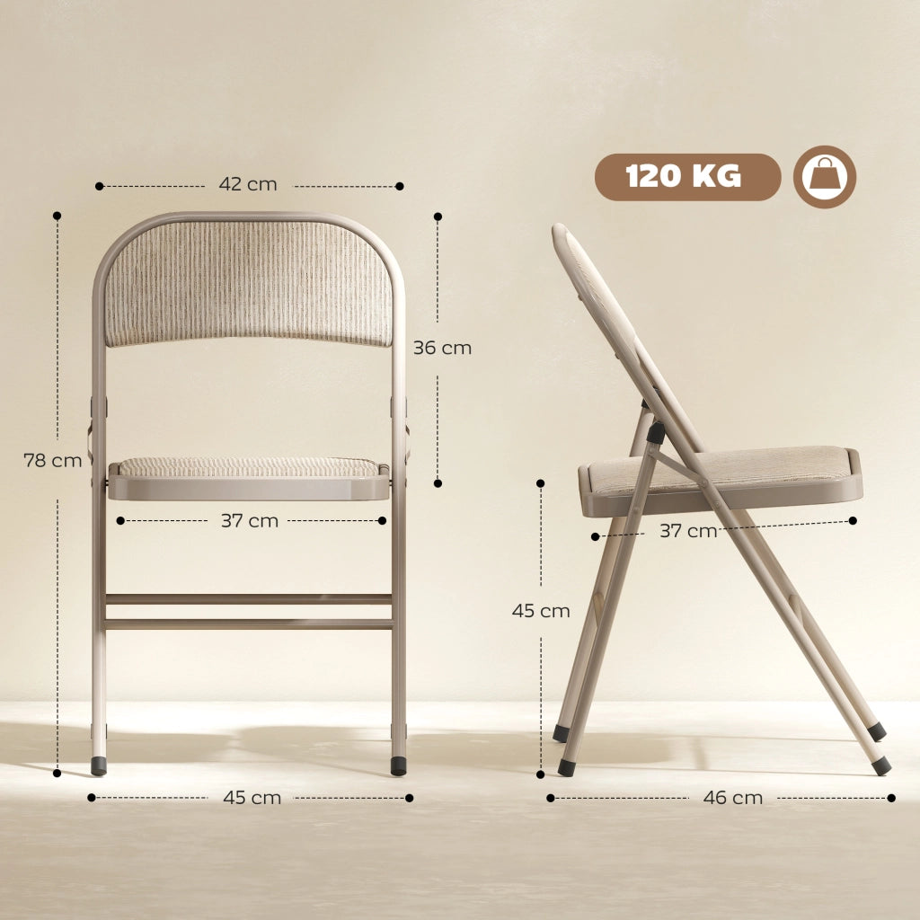 Sedia pieghevole da pranzo ¨C zephmum ¨C beige 45x46x78 cm