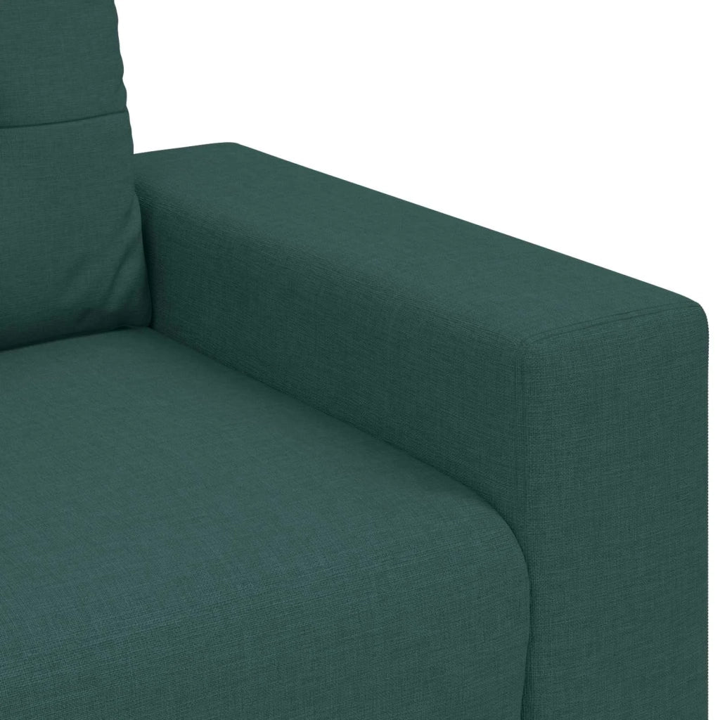 Divano 3 pcs Verde Scuro 221 x 80 x 80 cm Tessuto misto lino 3324633