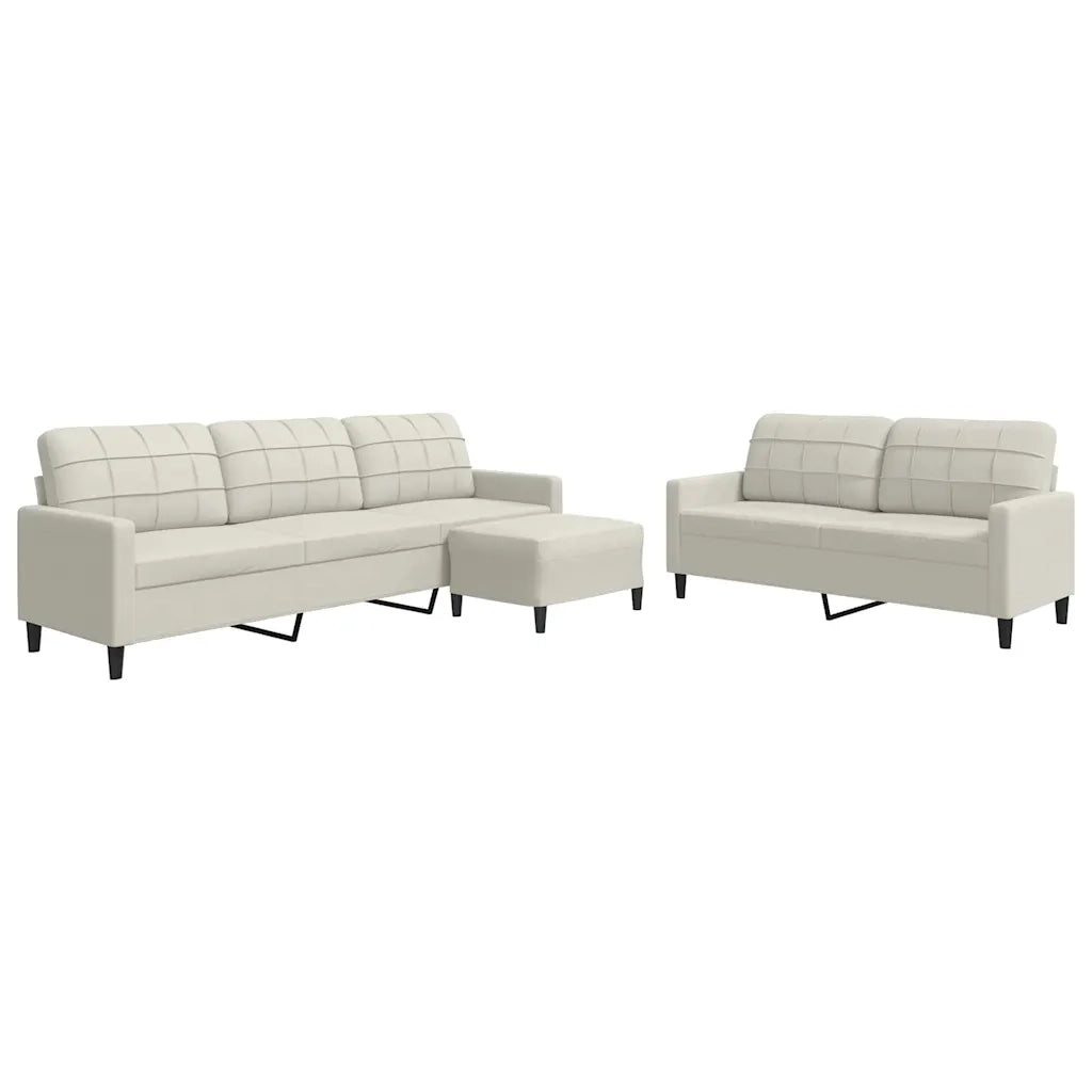 Set di Divani 3 pz con Cuscini Crema in Velluto 3278489