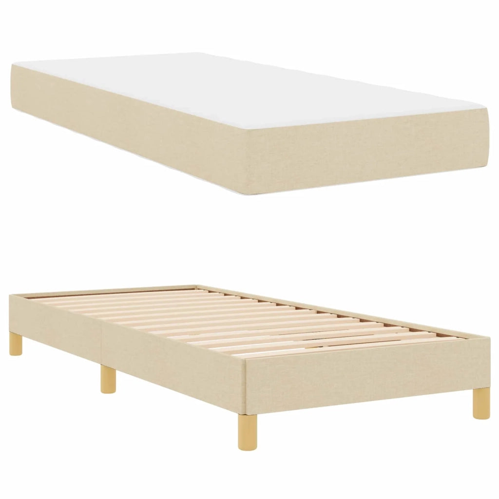 Letto a molle con materasso Crema 80 x 200 cm Tessuto 3398526