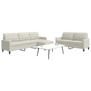 Set di Divani 3 pz con Cuscini Crema in Velluto 3278489