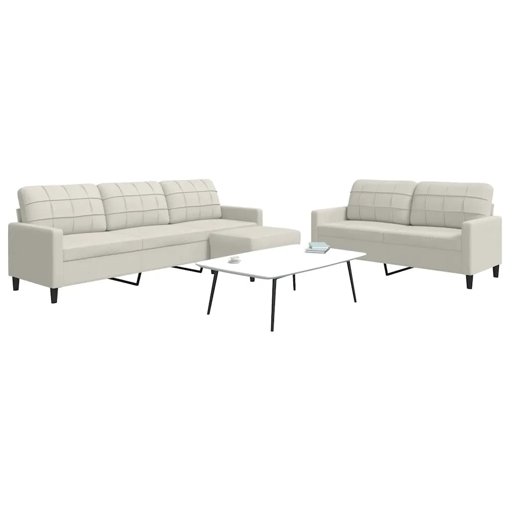 Set di Divani 3 pz con Cuscini Crema in Velluto 3278489