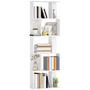 Libreria a S 5 Livelli 10 Ripiani ¨C Minimal ¨C 60x24x184,5 cm Bianco
