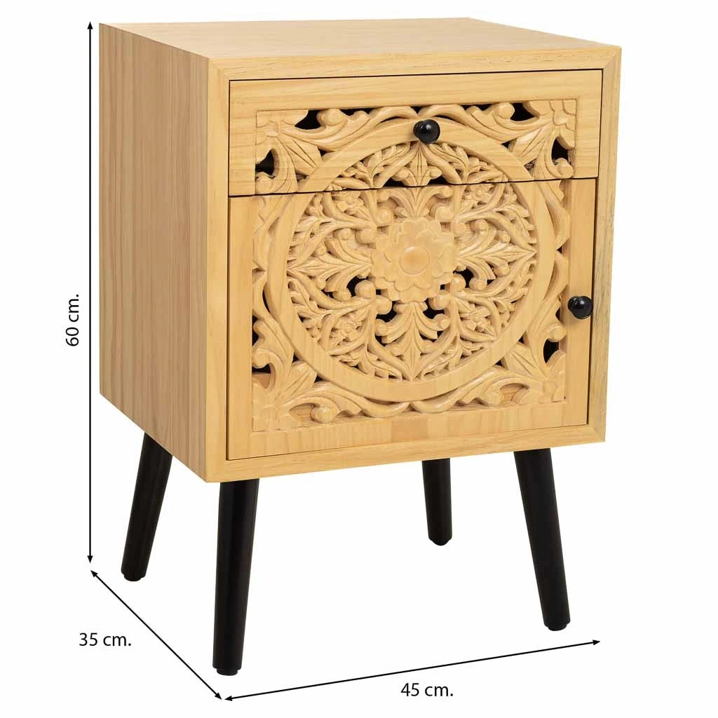 Tavolino in legno marrone 45x35x60h cm