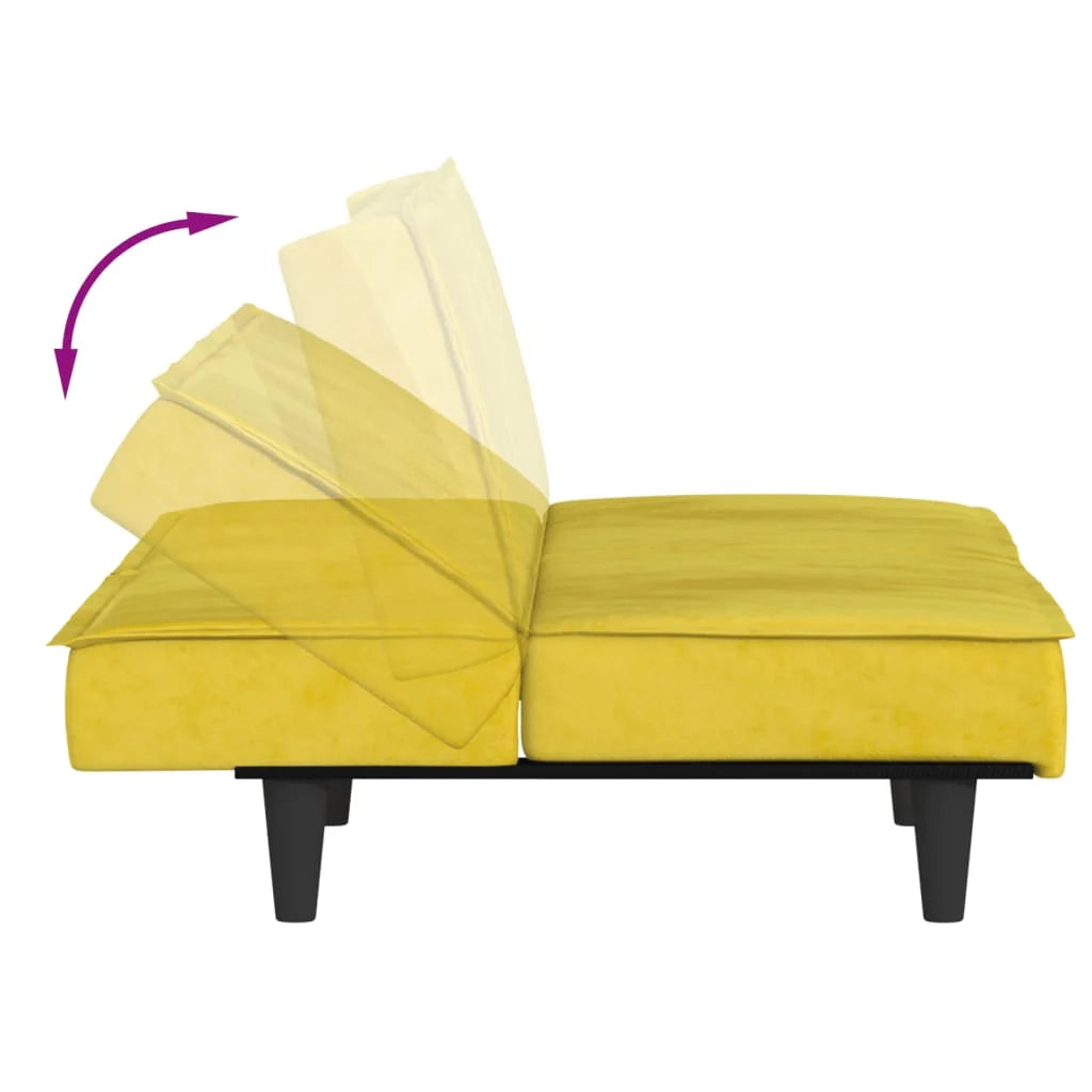 Divano letto 200 x 89 x 70 cm velluto giallo 02_0021005