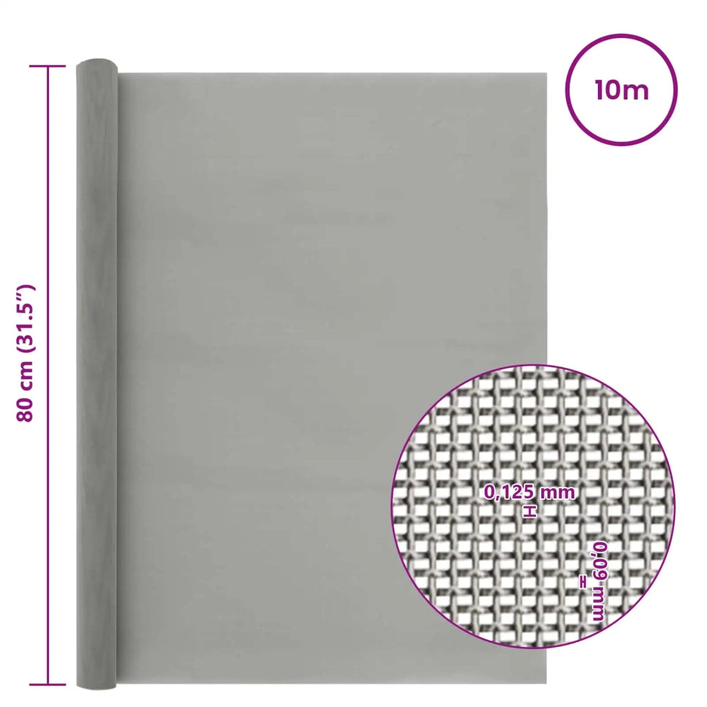 Rete per schermatura 80 x 1000 cm 120 Mesh Argento 42039591