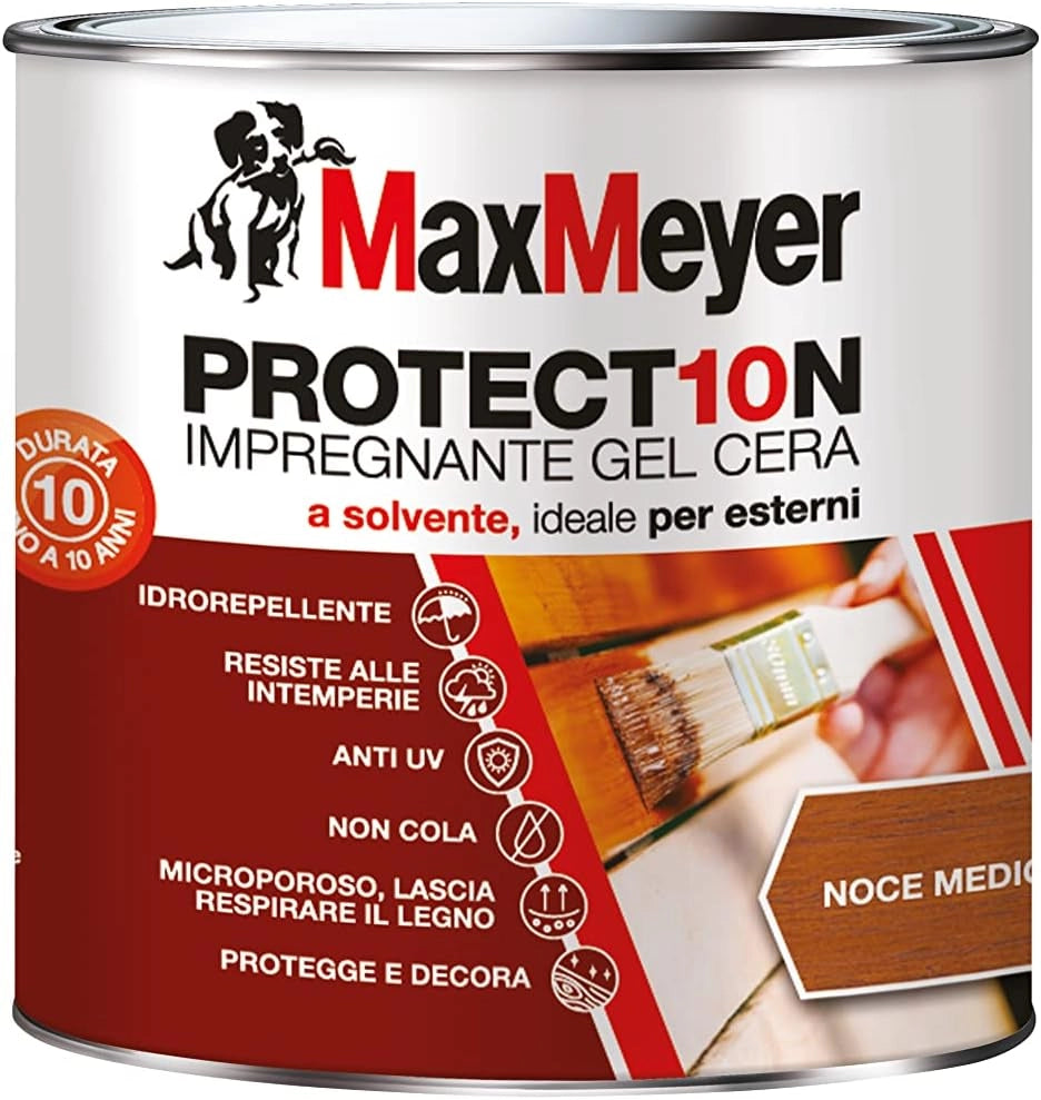 Impregnante Protettivo Legno All'acqua, Noce Medio, 2.5L