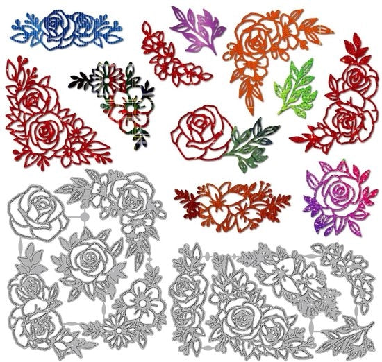 Snijmallen Vintage per Carte - Snijmallen per Carte - Stampa Ombreggiata - Scrapbooking - Artigianato su Carta - Carbon Stampo 135x162mm/175x100mm - Forme da Tagliare