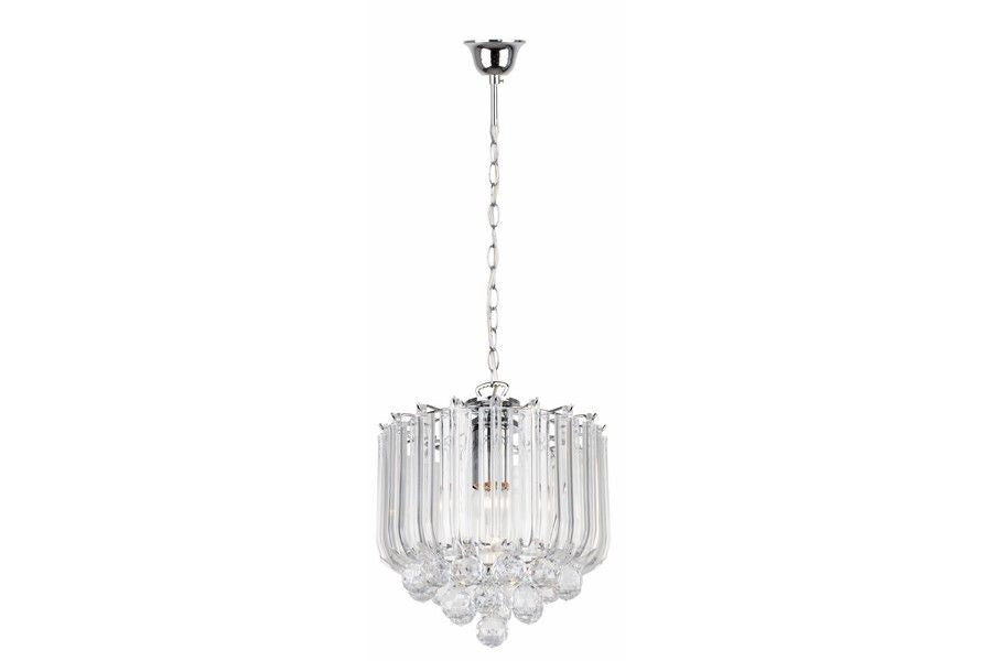 Lampada a sospensione Utah glamour cristalli cromo E27