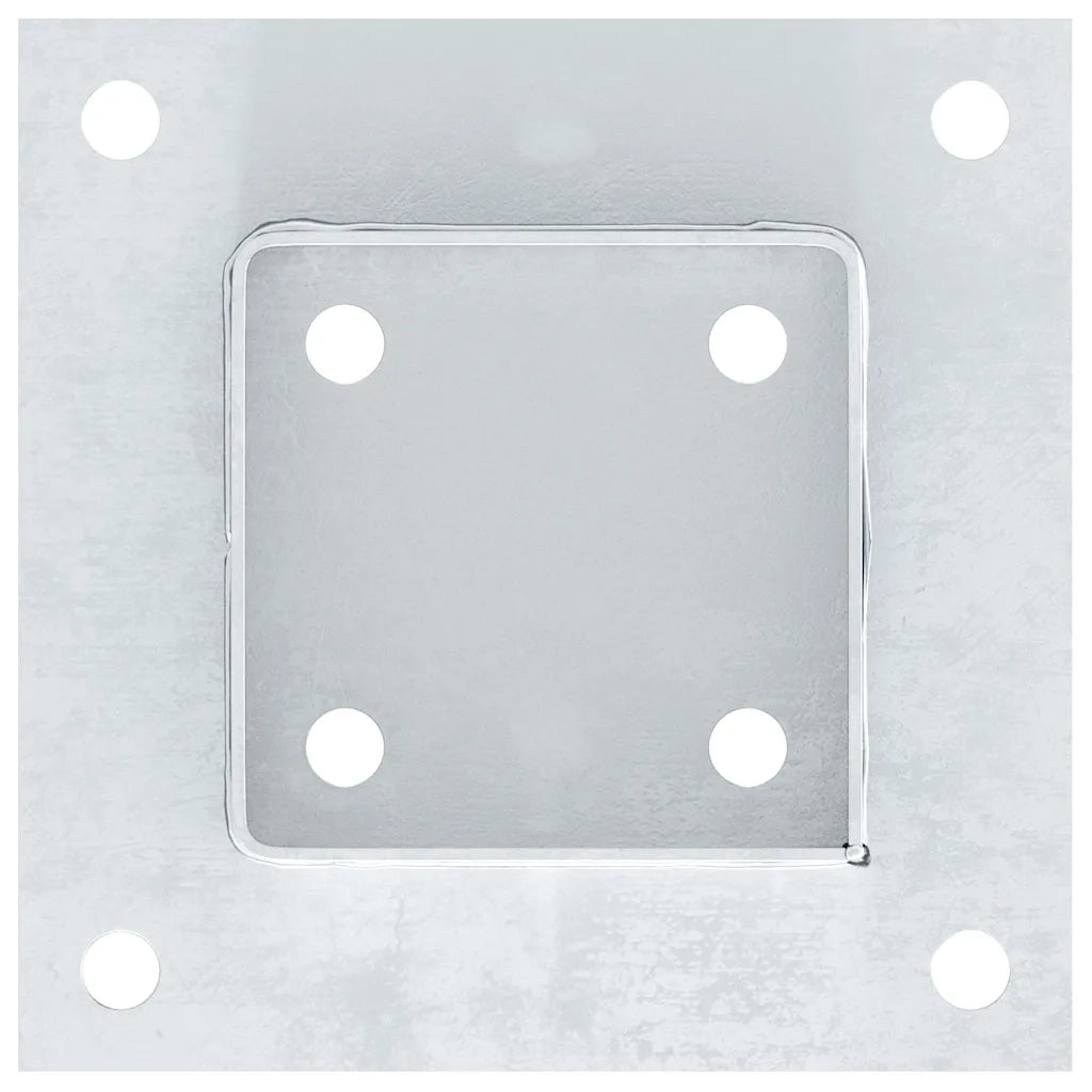 Basi per Pali Quadrate 12 pz Argento 91x91 mm Acciaio Zincato 42000011