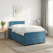 Letto box spring con materasso Blu 120 x 190 cm Velluto 3450672