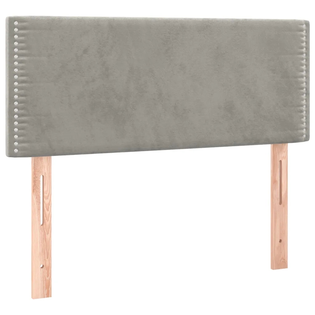 Letto a Molle con Materasso e LED Grigio Chiaro 120x200 cm Velluto