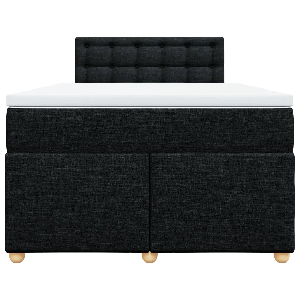 Giroletto a Molle con Materasso Nero 120x200 cm in Tessuto