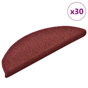 Tappetini per scale 30 pz 56x17x3 cm Bordeaux semicircolari 3365747