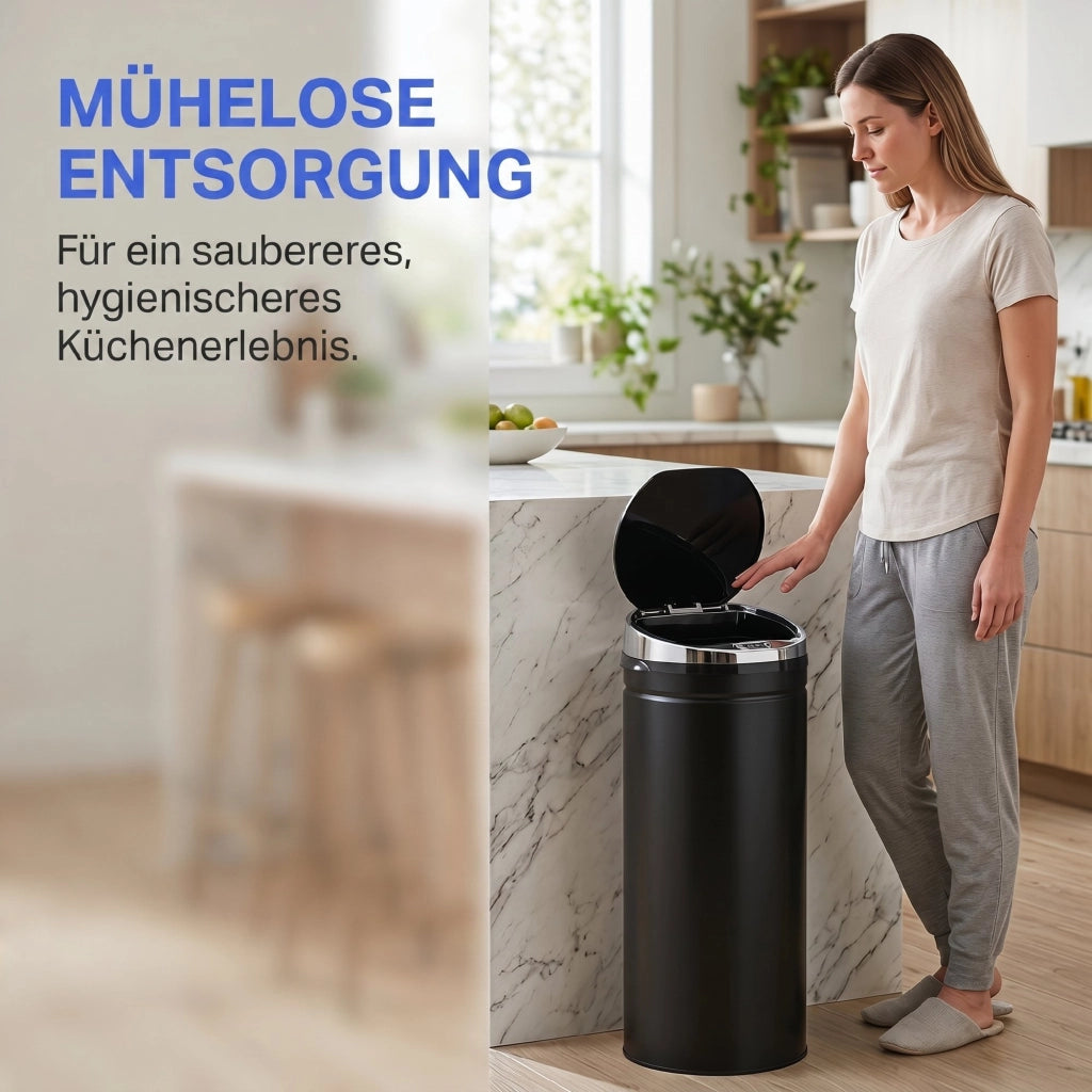 Cestino Sensorizzato 50L ¨C Minimal ¨C Acciaio Inox, Infrarosso, Automatico