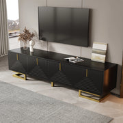 Mobile TV con Ante Strutturate ¨C MINIMAL ¨C Lowboard, Gambe e Maniglie Dorate