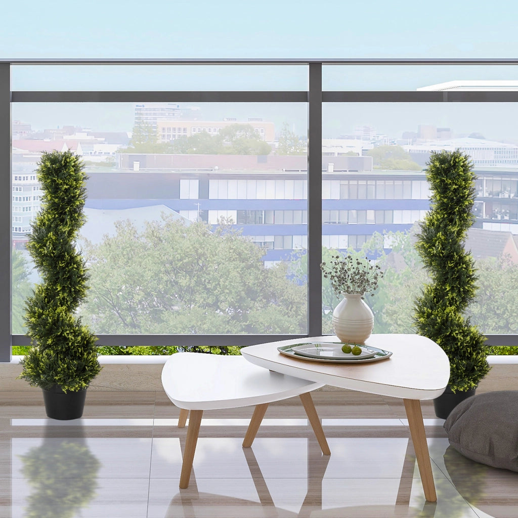 Pianta Spirale Artificiale con Vaso ¨C Xylo ¨C Cedro 90 cm Verde per Esterno e Interno
