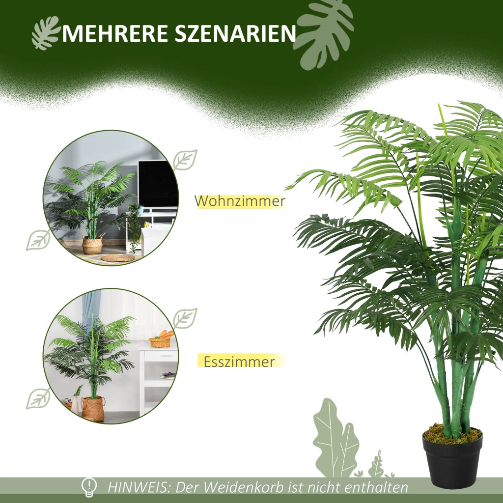 Palma Artificiale 125cm ¨C zephmum ¨C Verde in Vaso per Giardino Balcone