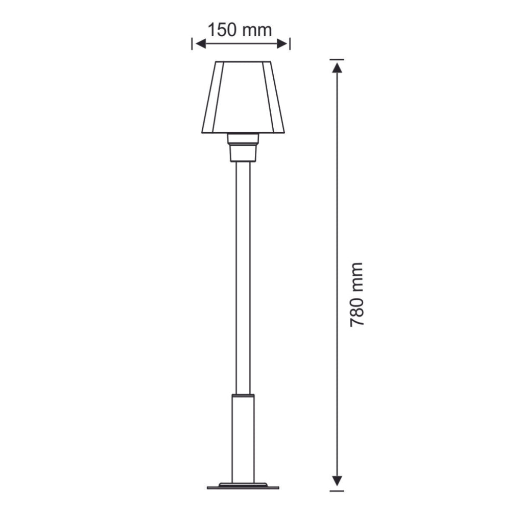 Lampada da esterno a paletto 78cm E27 IP44 Polux GIZA