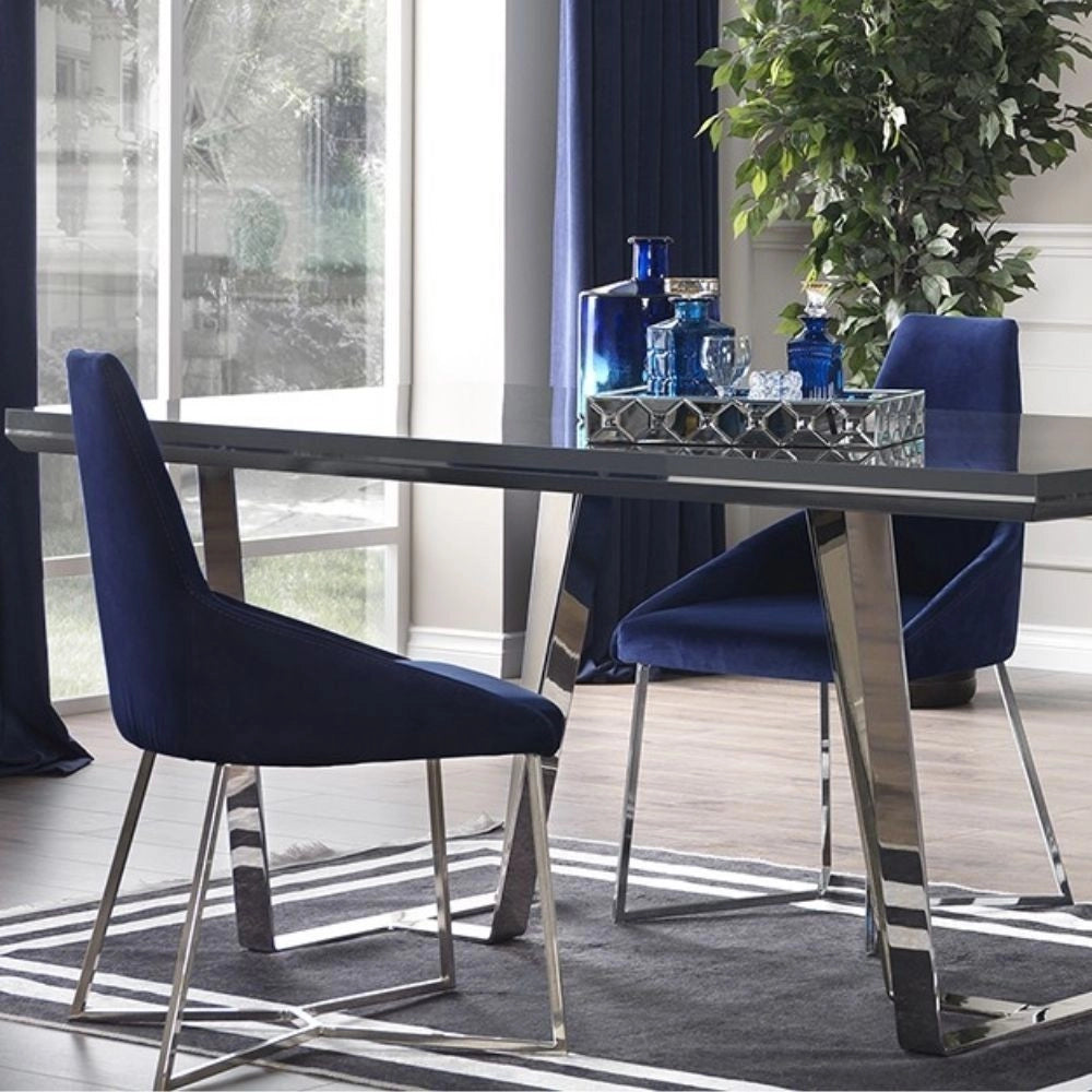 Set 2 sedie tessuto Enzio colore blu parliament