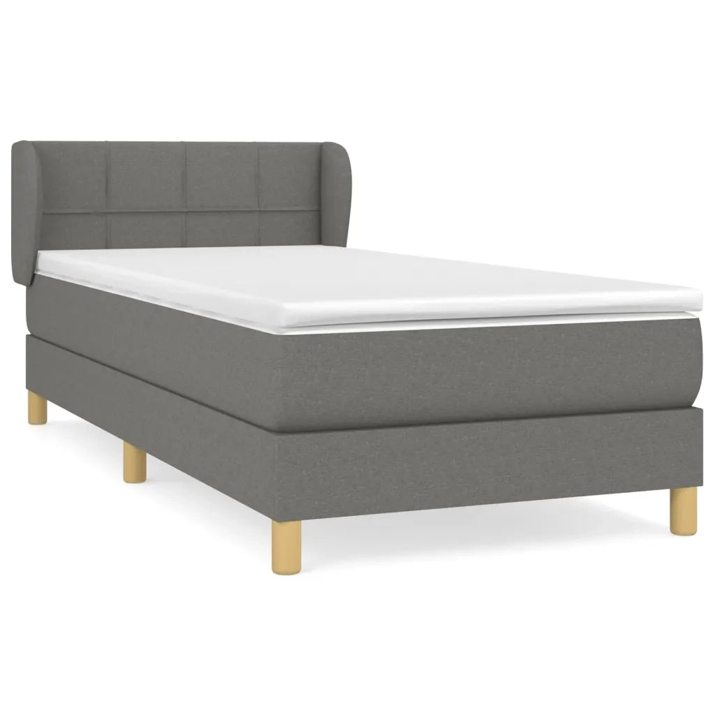 Giroletto a Molle con Materasso-Struttura Letto Grigio Scuro 90x190 cm Tessuto 701405