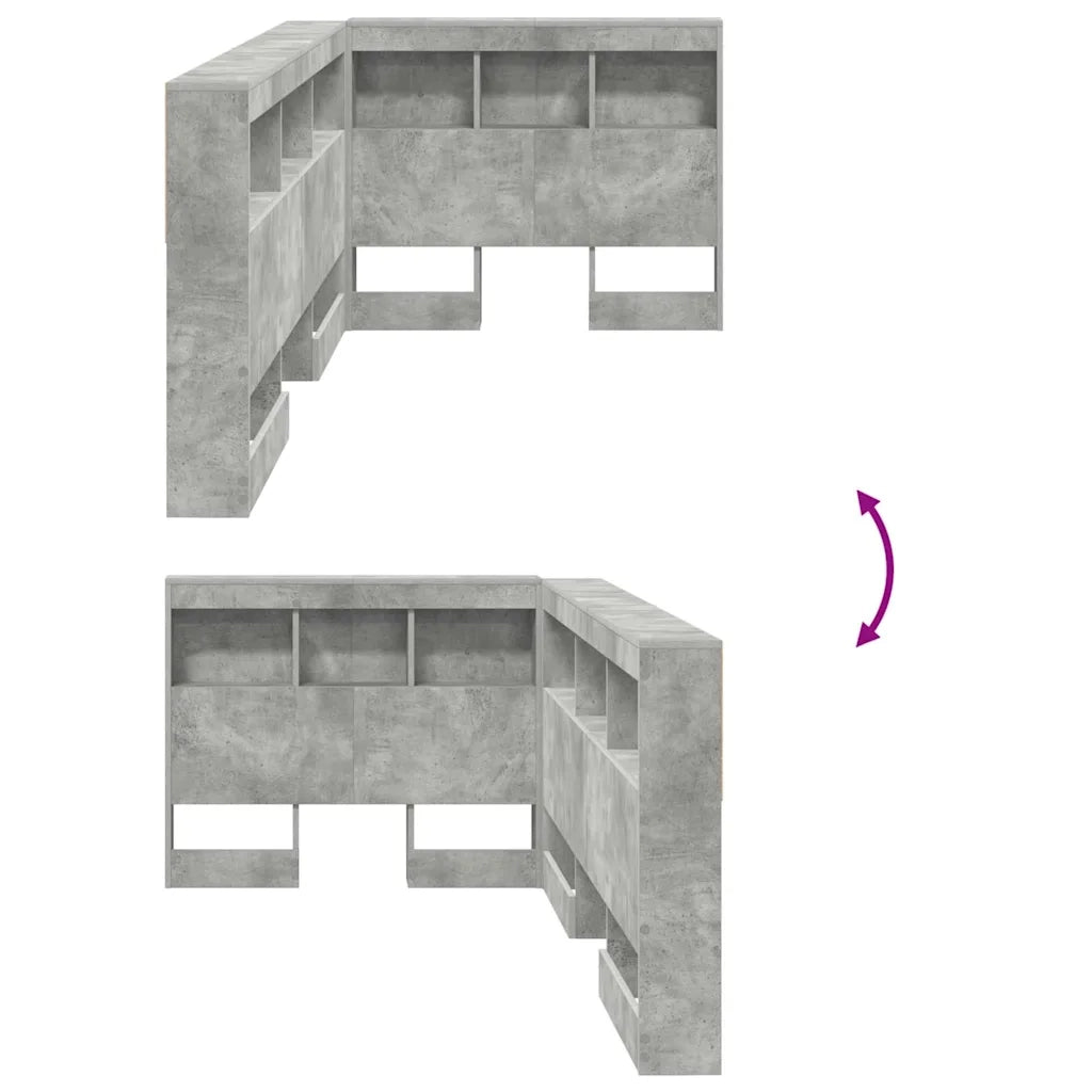 Testata contenitore Grigio cemento 90 cm Legno multistrato 3335456