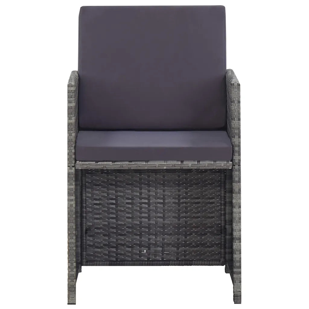 Set da Pranzo da Giardino 5 pz Polyrattan e Acacia Antracite 46368
