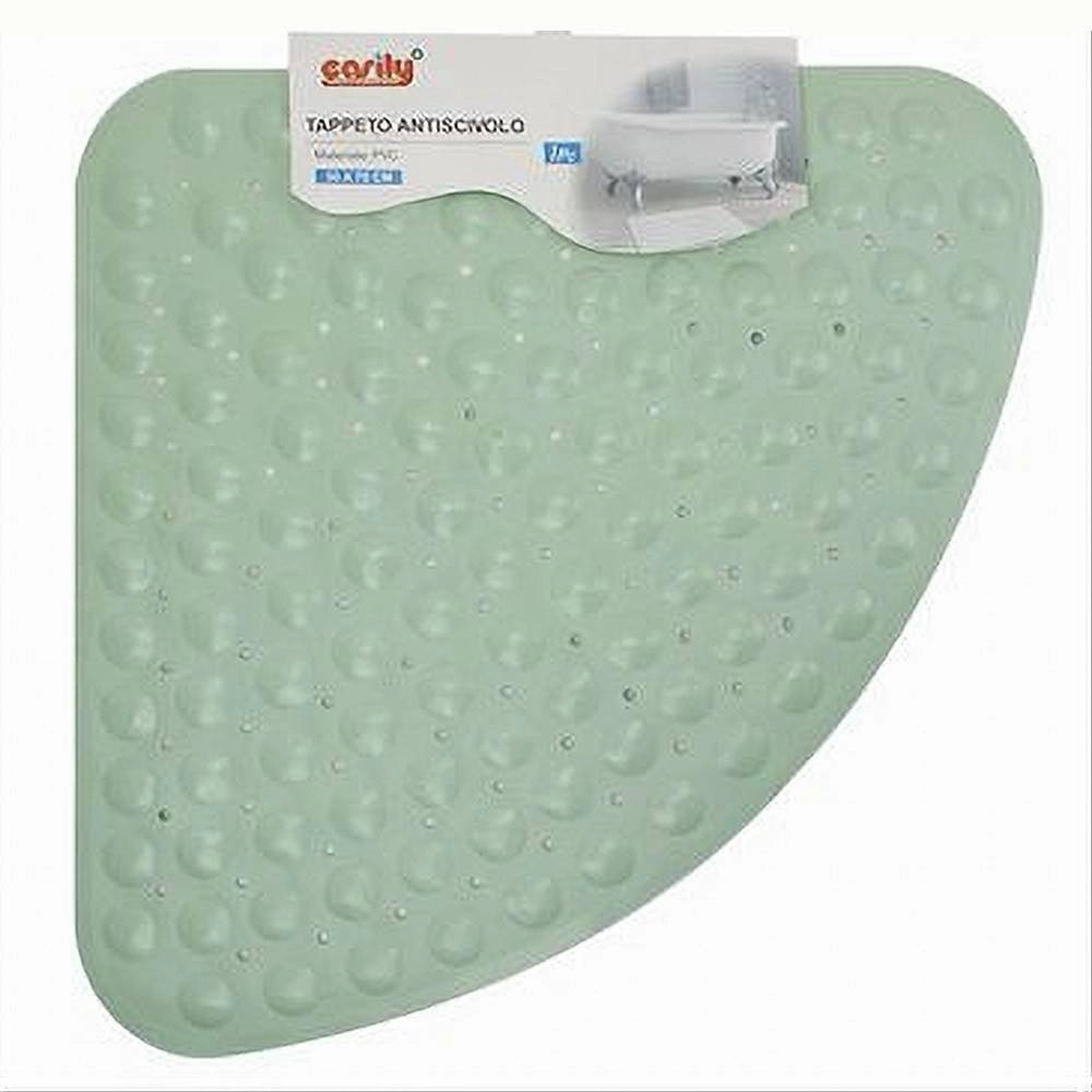 Trade Shop - Tappeto Pvc Antiscivolo Triangolare Verde Per Vasca Bagno Doccia 50 X 70cm 79734 -