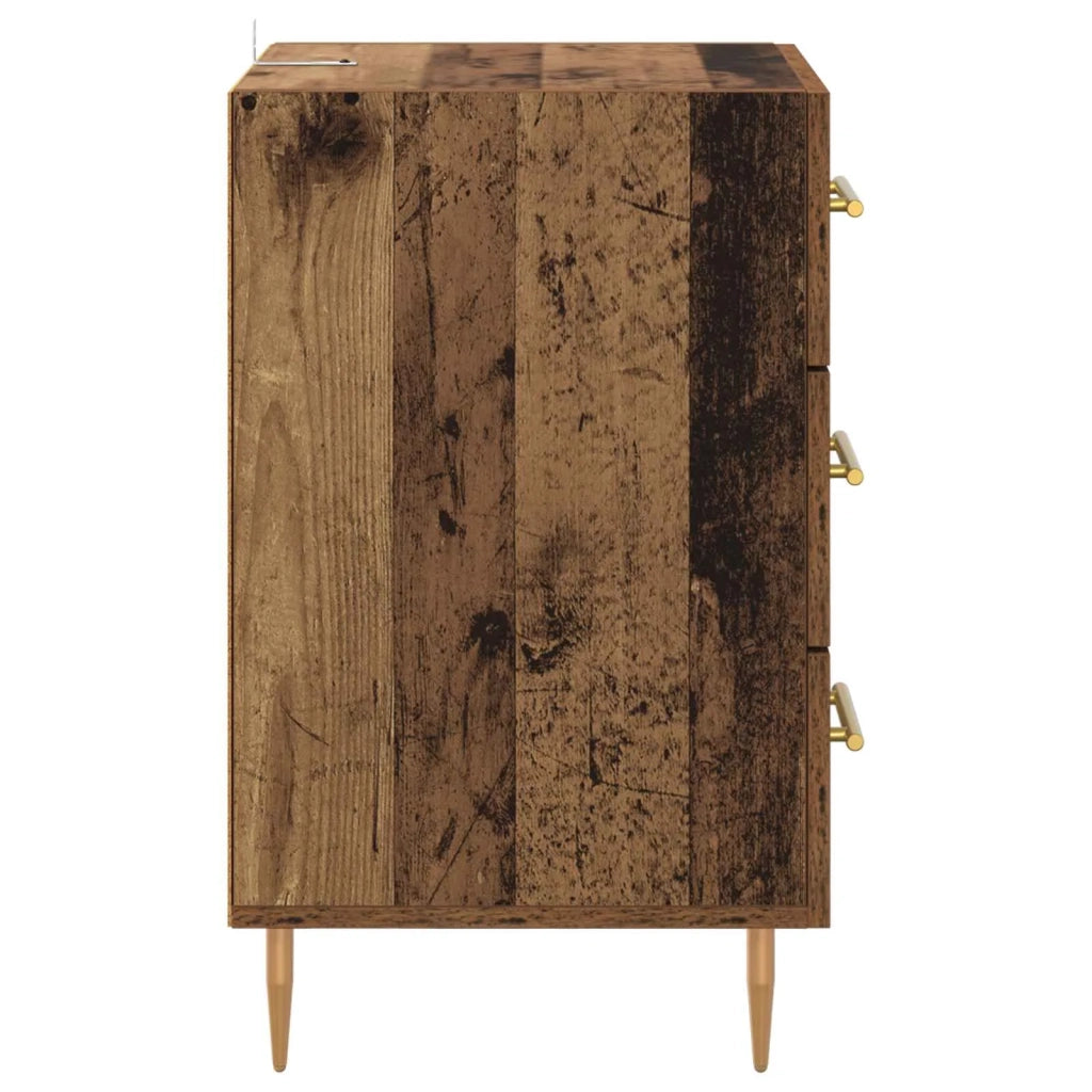Comodino | Armadio da Notte | Mobiletto da notte con cassetto Legno vecchio 40 x 40 x 66 cm