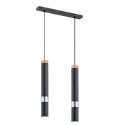 Lampada sospensione moderna nero argento bronzo 2xG9 Alfa