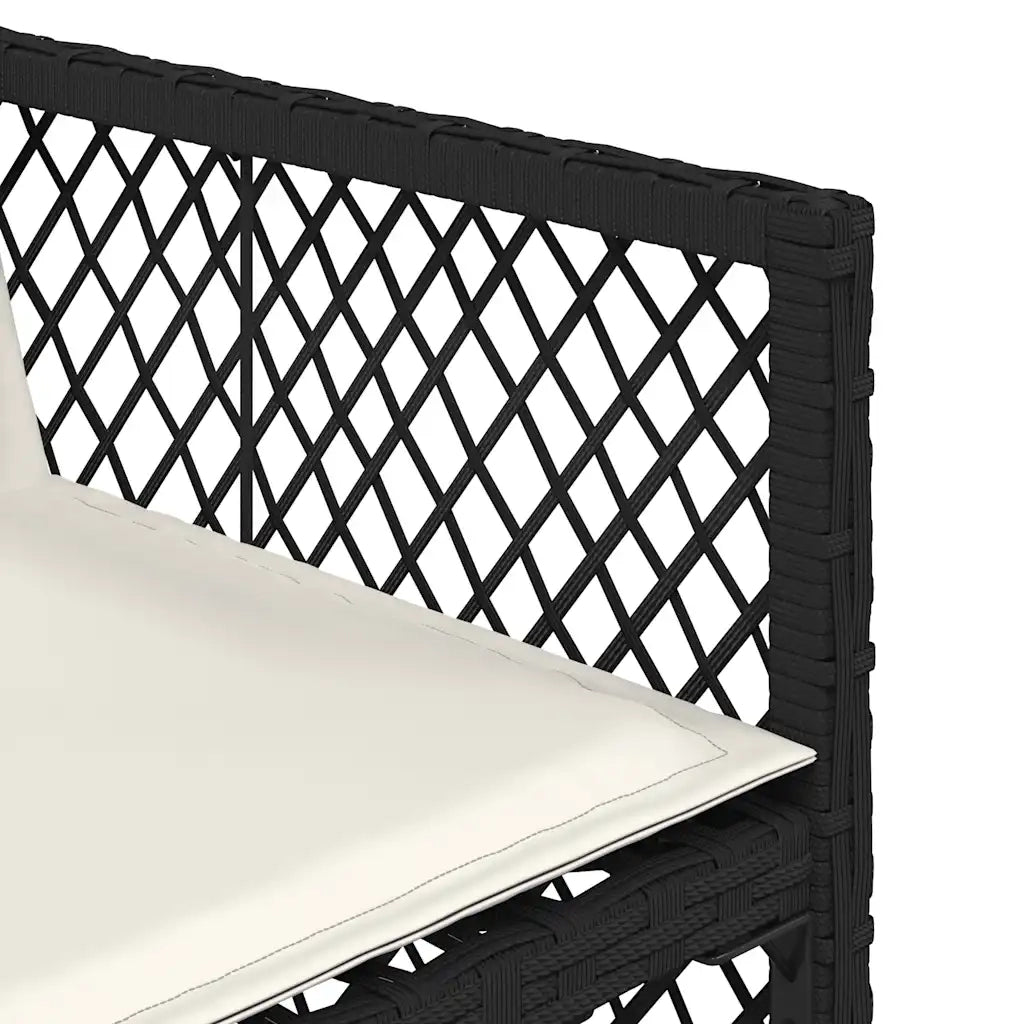 Set da Pranzo da Giardino 11 pz con Cuscini in Polyrattan Nero 3210846