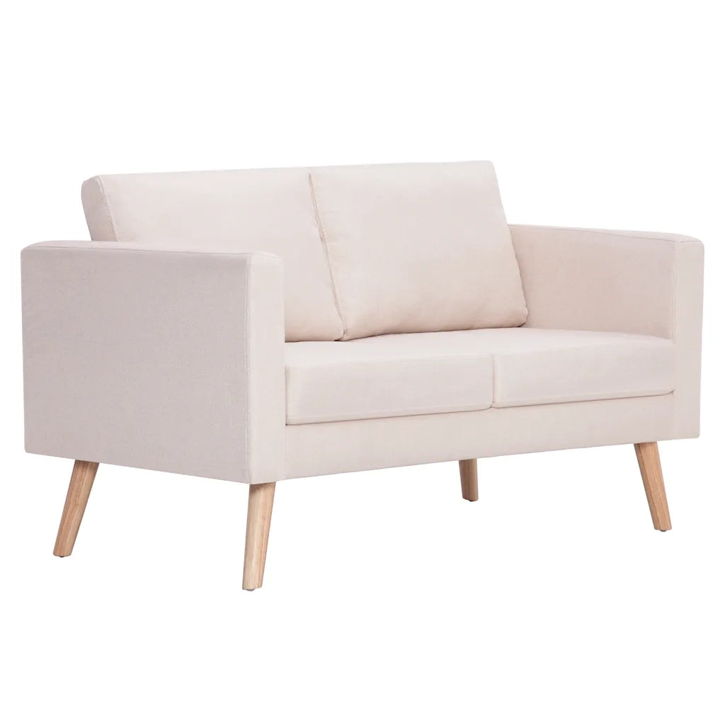 Divano a 2 Posti-Sofa 2 Posti in Tessuto Crema