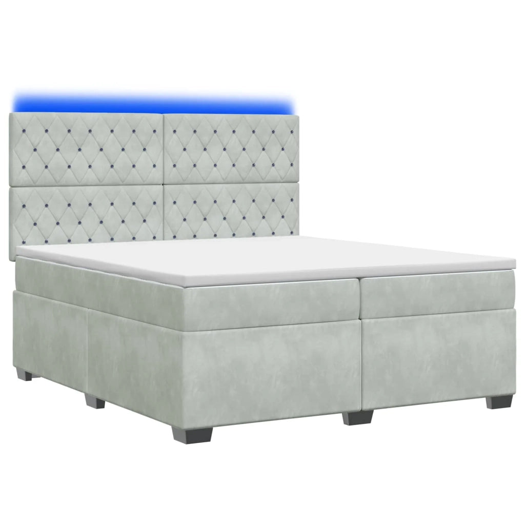 Letto box spring con materasso Grigio Chiaro 200 x 200 cm 3455168