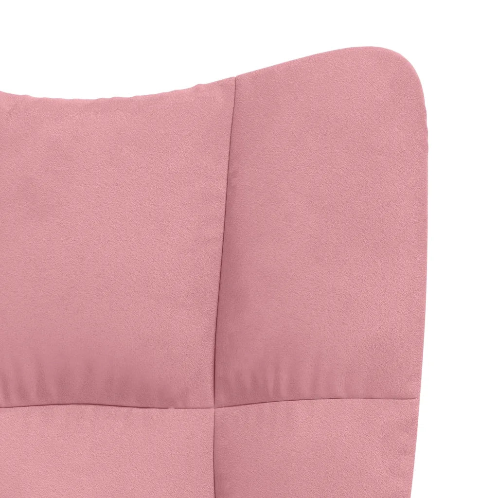 Poltrona Relax | Sedia Relax con Poggiapiedi Rosa in Velluto