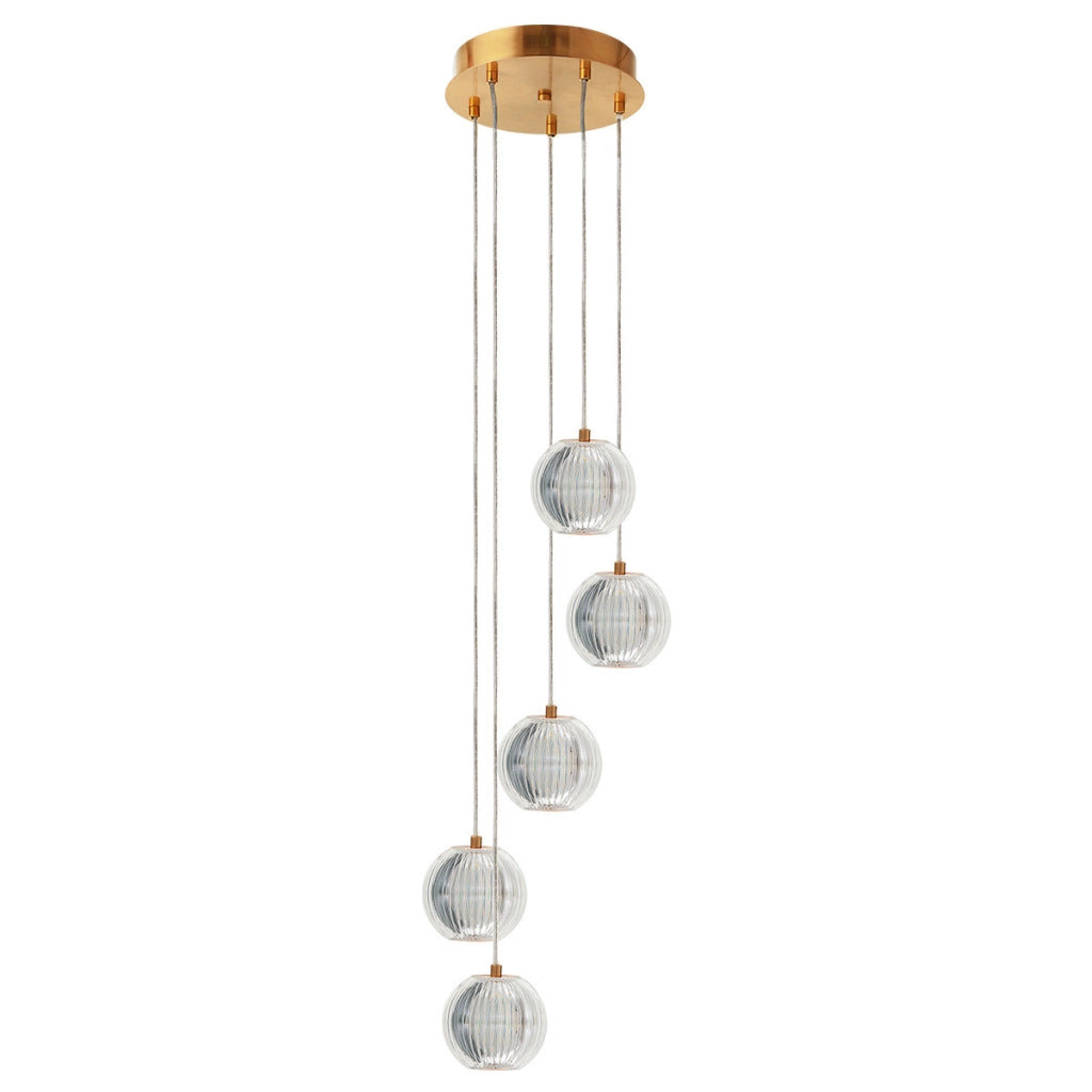 Lampada sospensione glamour oro LED CCT 28W Brillant