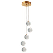 Lampada sospensione glamour oro LED CCT 28W Brillant