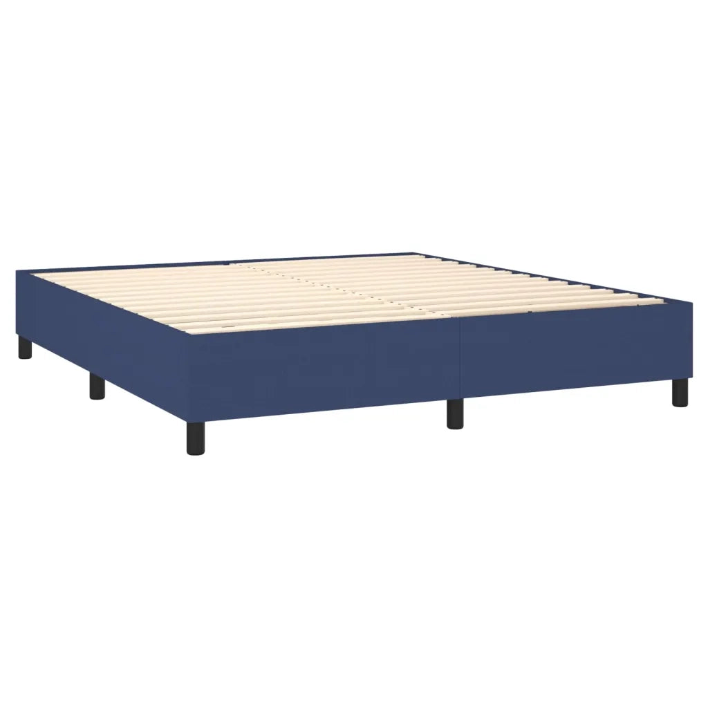 Letto a Molle con Materasso e LED Blu 180x200 cm in Tessuto 3138419