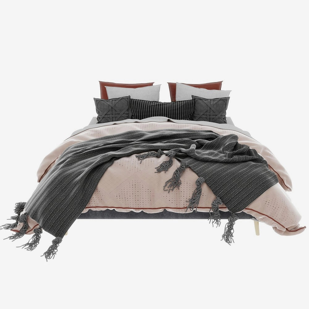 Letto Contenitore ¨C MINIMAL ¨C Grigio, Velluto, 160x200